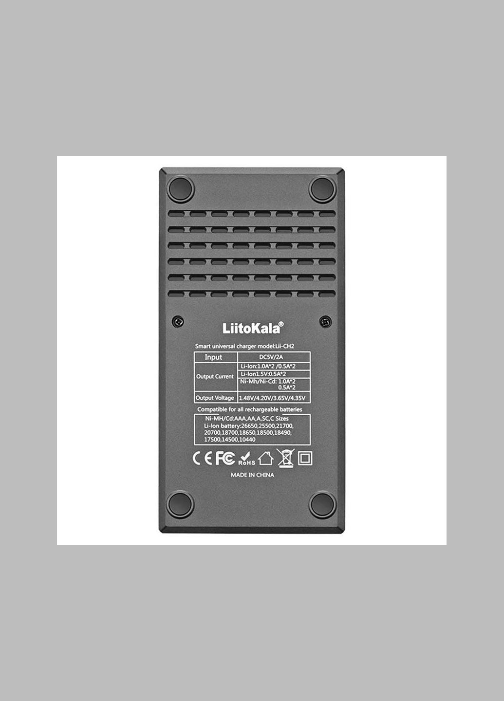 Інтелектуальний зарядний пристрій LiiCH2 для 18650, AA, AAA Li-Ion, LiFePO4, Ni-MH-Cd LiitoKala (292410925)