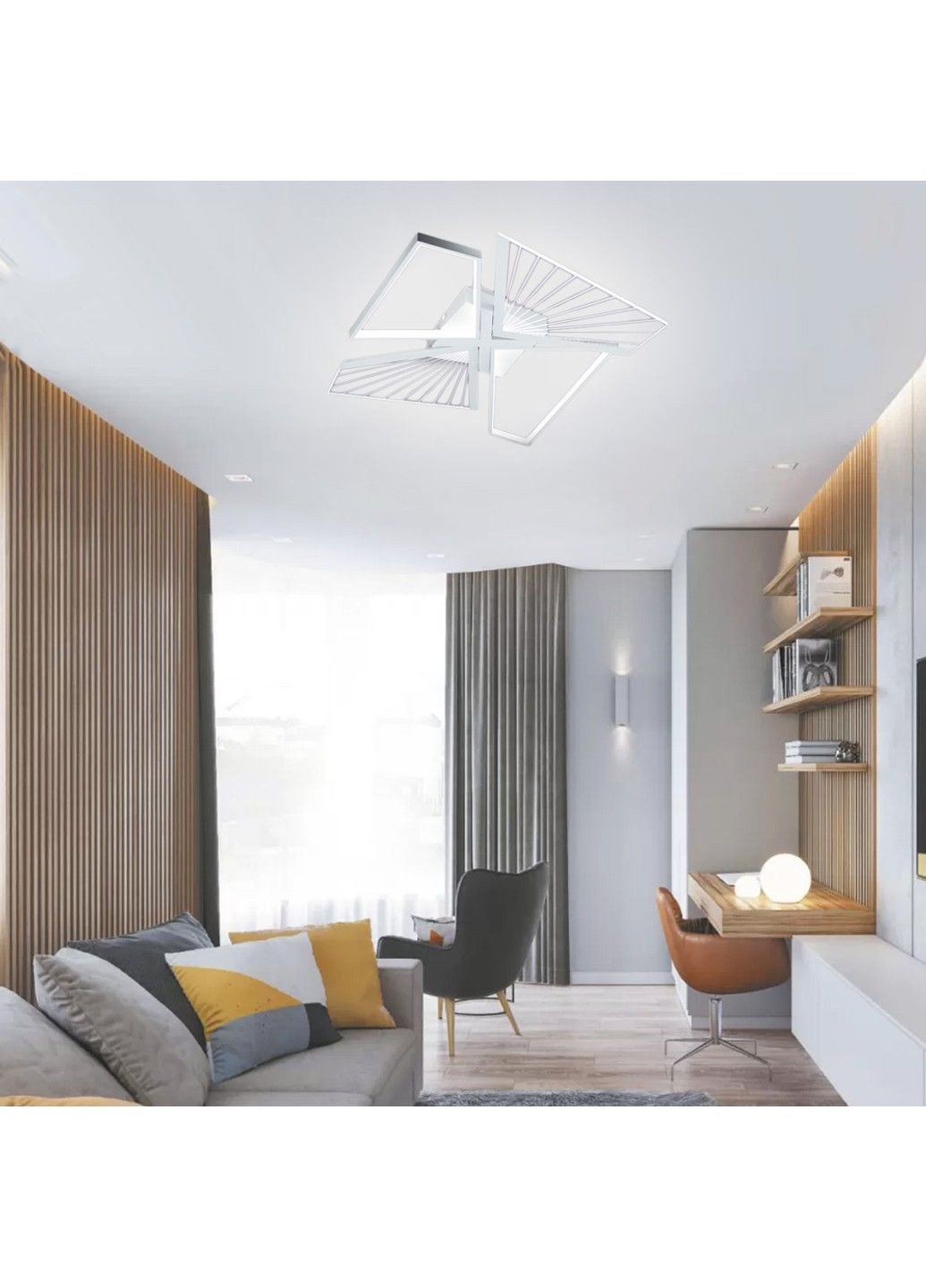 Керована світлодіодна люстра GALAXY 80W 4Q SMART 550x550x108-WHITE-220-IP20 ESLLSE (303422678)