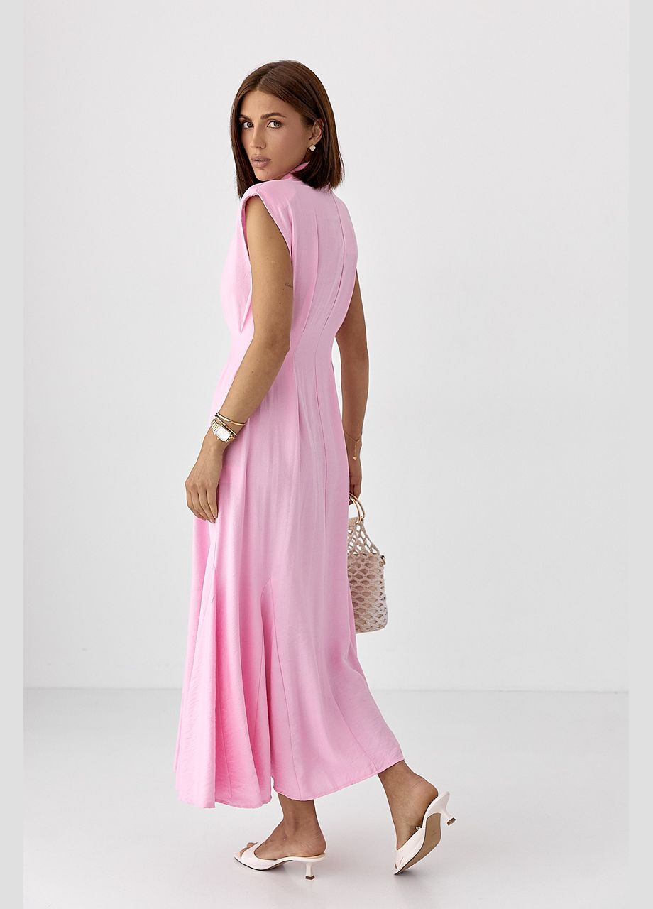 Рожева сукня-поло з клинами Lurex