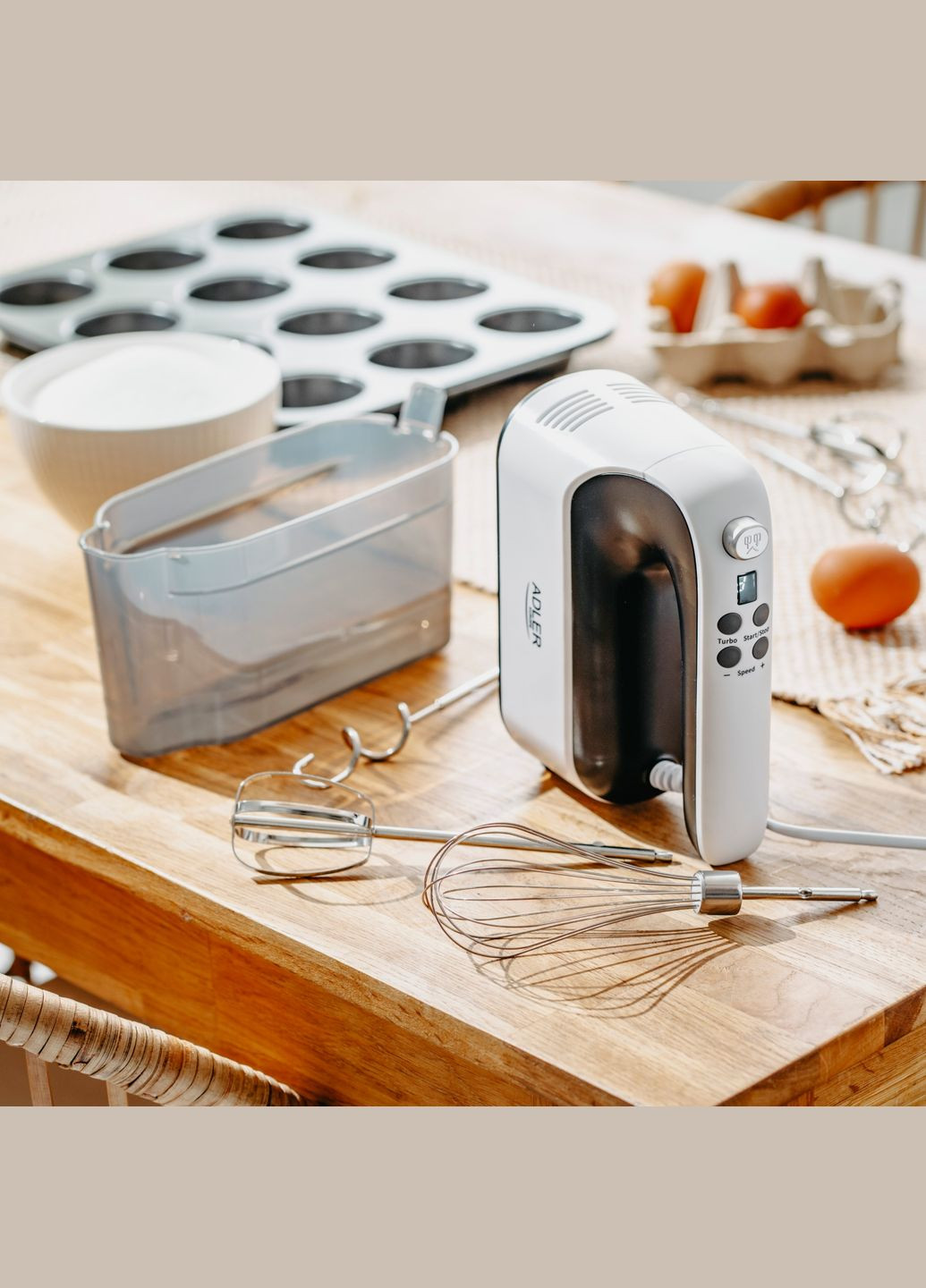 Миксер AD 4229 ручной/ 600Вт/ 9 скоростей/ Turbo/ контейнер для аксессуаров/ Adler (347174543)