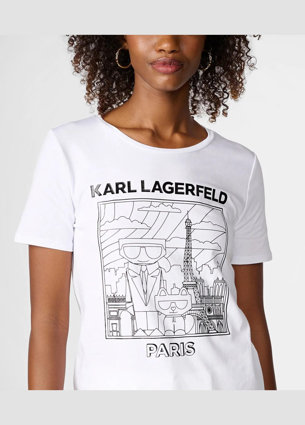 Белая летняя футболка с коротким рукавом Karl Lagerfeld
