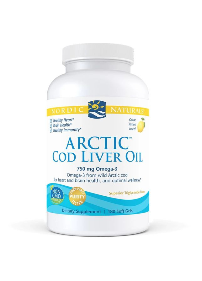 Жирные кислоты Arctic Cod Liver Oil, 180 капсул Nordic Naturals (341738106)