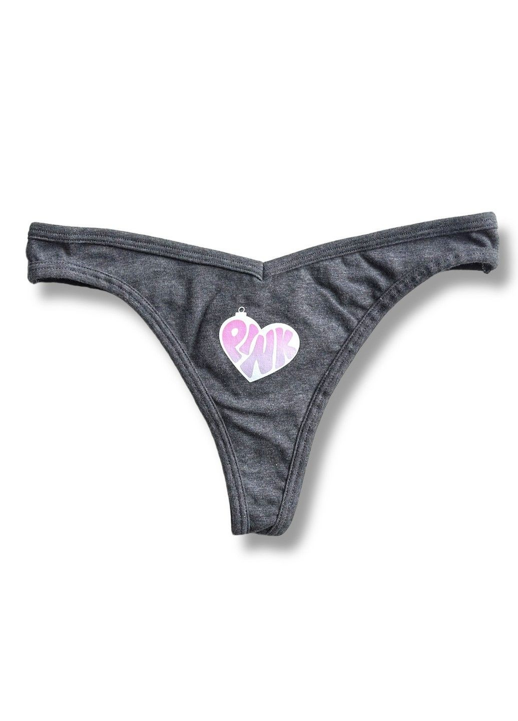 Трусики-стринги женские PINK темно-серые L Victoria's Secret (316659535)