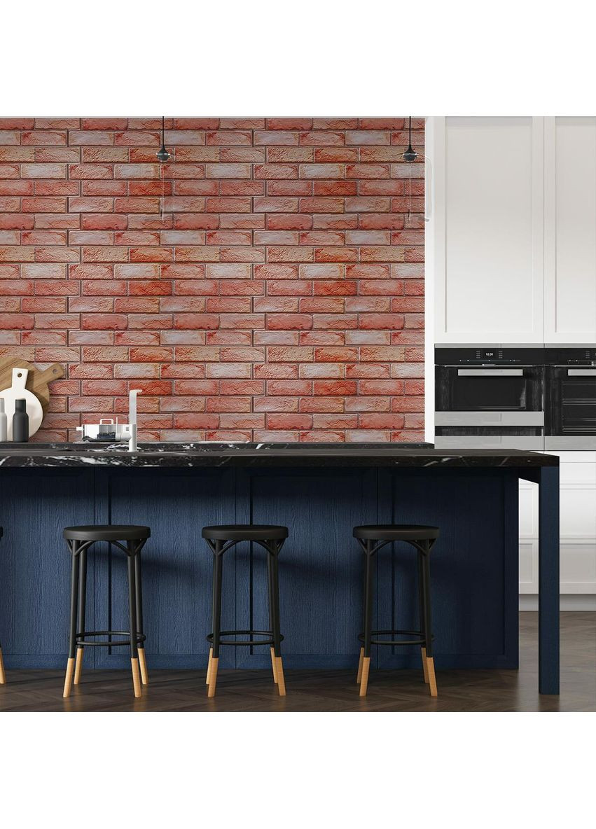 Декоративна ПВХ панель 960х480х4мм Коричнево-рожева цегла love-shopping Sticker Wall (355800479)