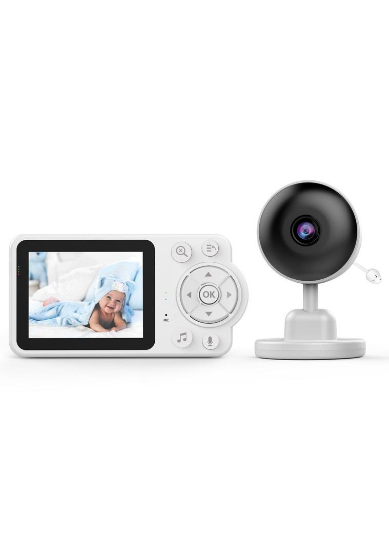 Видеоняня 2,8 дюйма ЖК-дисплей Full HD CMOS-датчик с ночным видением и двухсторонней связью, колыбельные, Happy Baby (333337275)