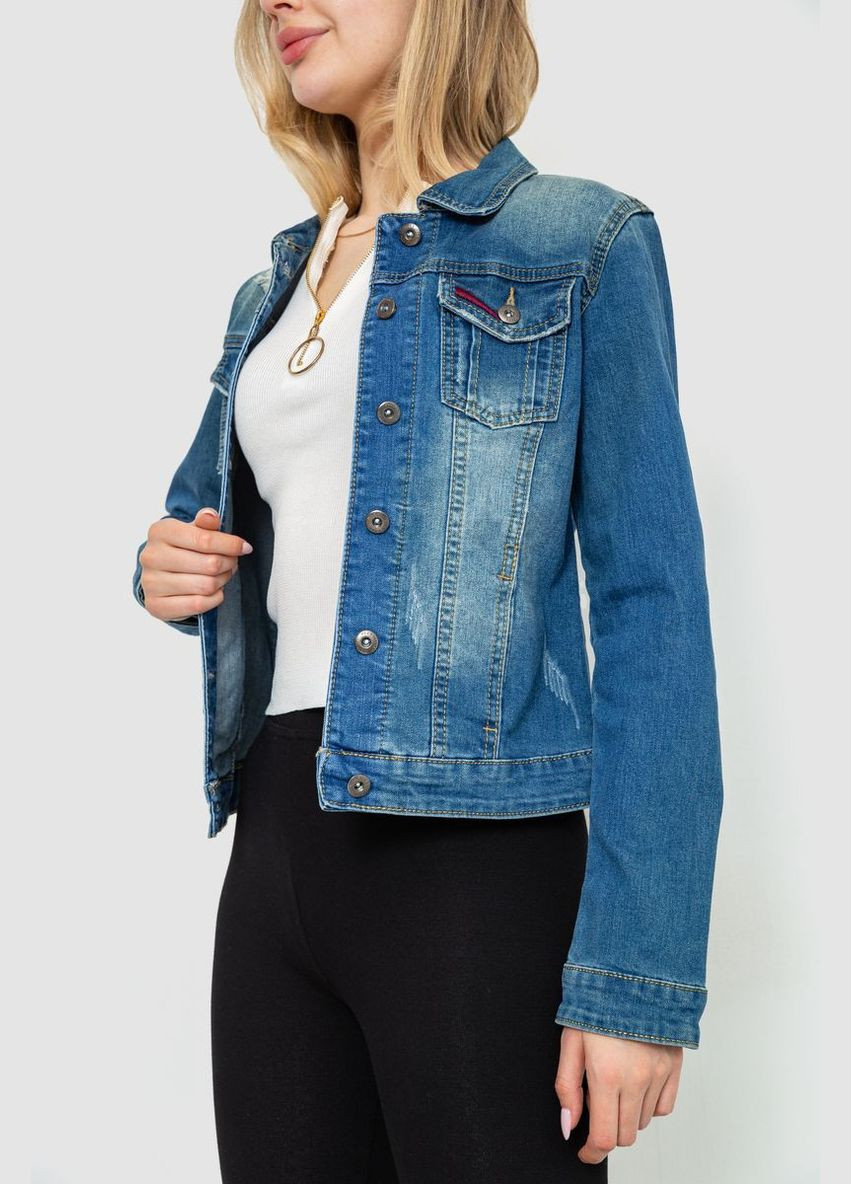 Синяя демисезонная джинсовая куртка женская Ager 129RL003
