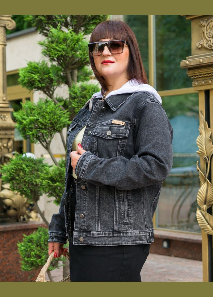 Серый женский пиджак zjy yf 542 Alenka Plus - демисезонный