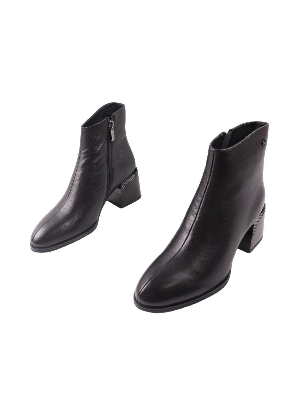 Черные ботильоны женские черные натуральная кожа Geronea 1024-24DH