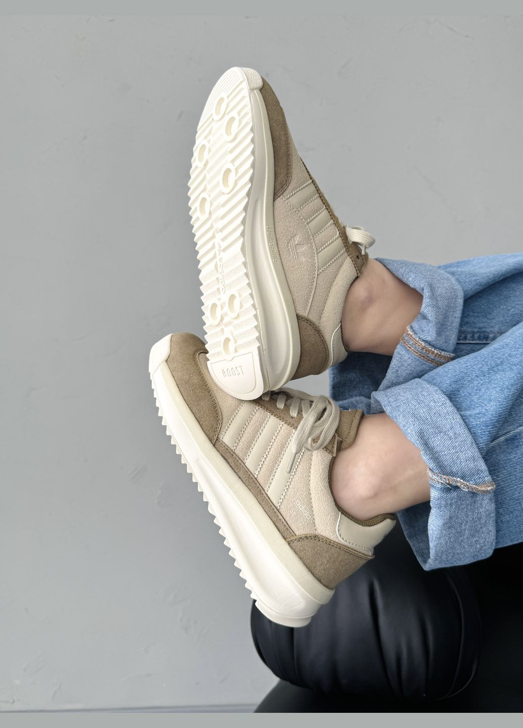 Кроссовки женские Adidas SL 72 RTN Beige Brown | Адидас СЛ 72 бежевые No Brand бежевые демисезоны (341485833)