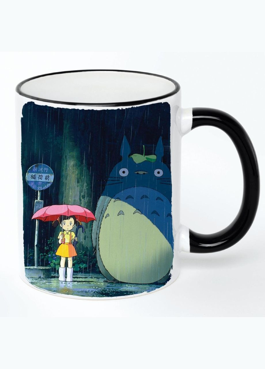 Чашка Мой сосед Тоторо Аниме #001 (кружка, кружка) Белая с черной ручкой 330 мл No Brand (322716993)