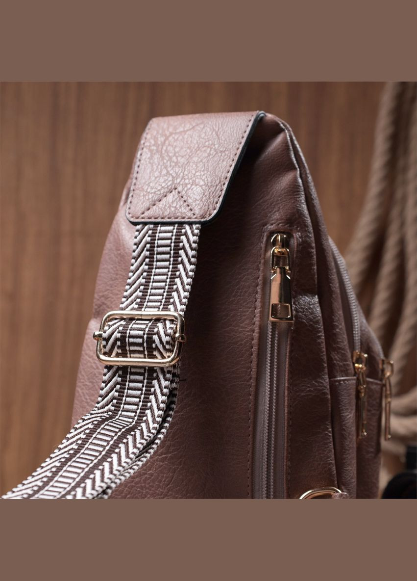 Стильная женская сумка через плечо с отверстием для наушников из экокожи 22786 Vintage (335032752)