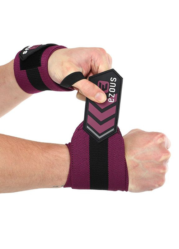 Бинты кистевые для жима Strong Wrist Wraps C-07 Черно-фиолетовый, (35636008) Ezous (323024665)