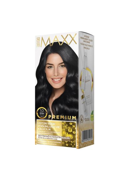 Краска для волос 1.0 Черный 50 мл+50 мл+10 мл Maxx Deluxe (284722533)