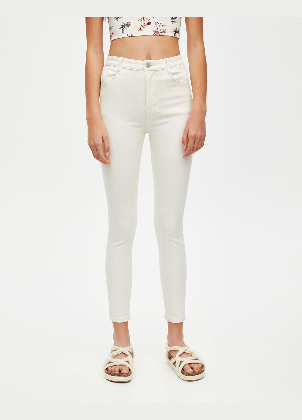 Джинсы лето,молочный, Pull & Bear - (297571109)