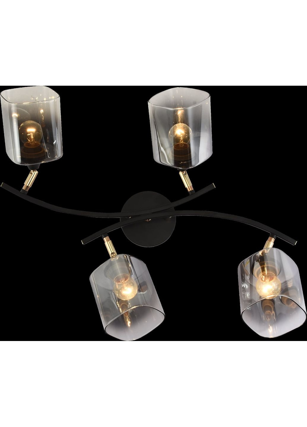 Декоративна люстра IS XA1439/4 Чорний+Золотий з 4 плафонами Valeso (372505307)