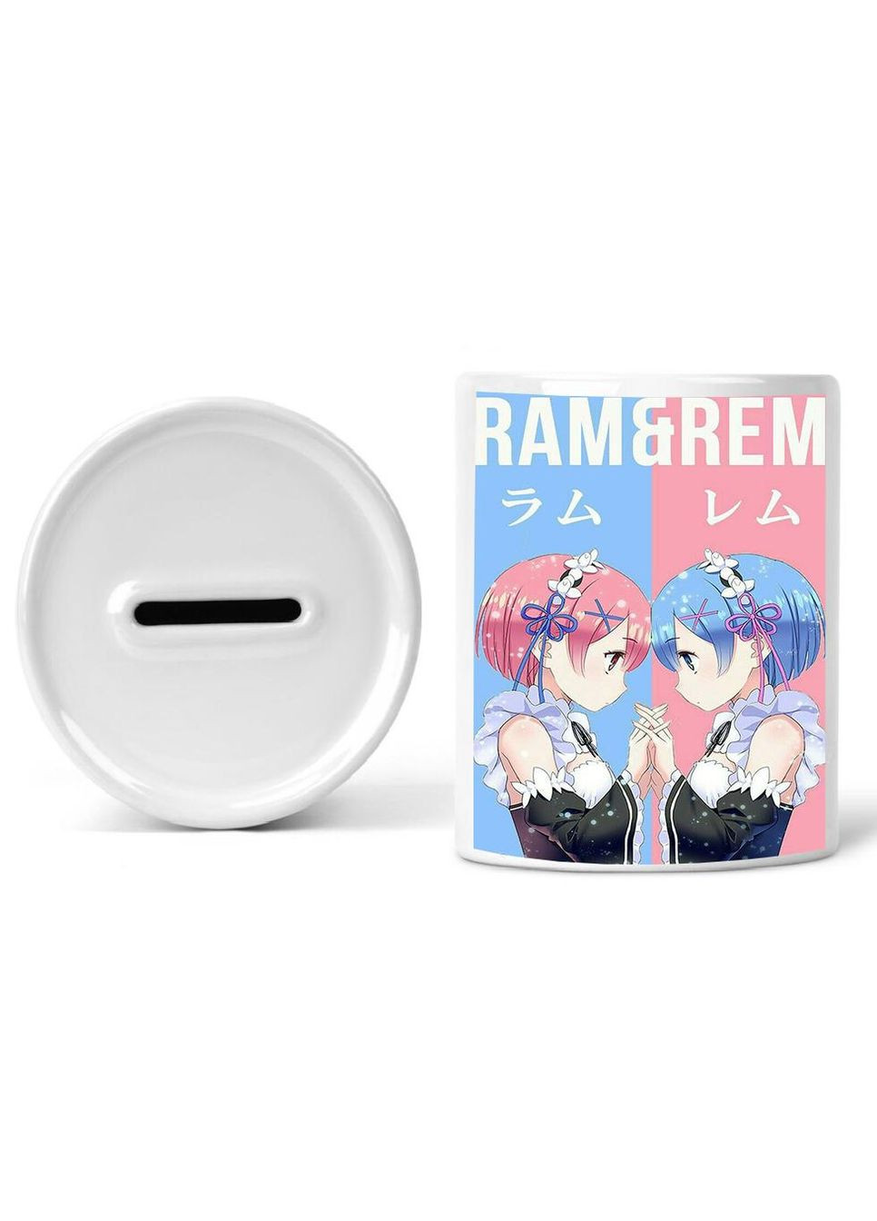 Скарбничка, копілка для грошей Аніме Життя в альтернативному світі з нуля #0011 біла керамічна No Brand (315046105)