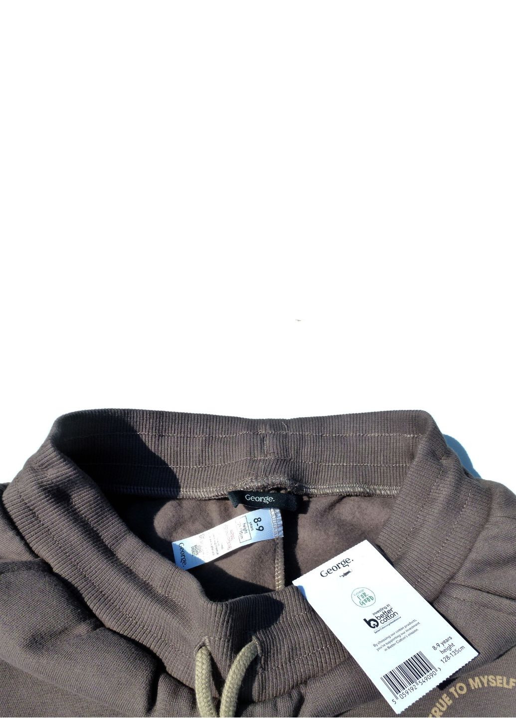 Теплый спортивный костюм (худи+штаны), цвета мокко с контрастным лого, 140-146 см George (279340956)