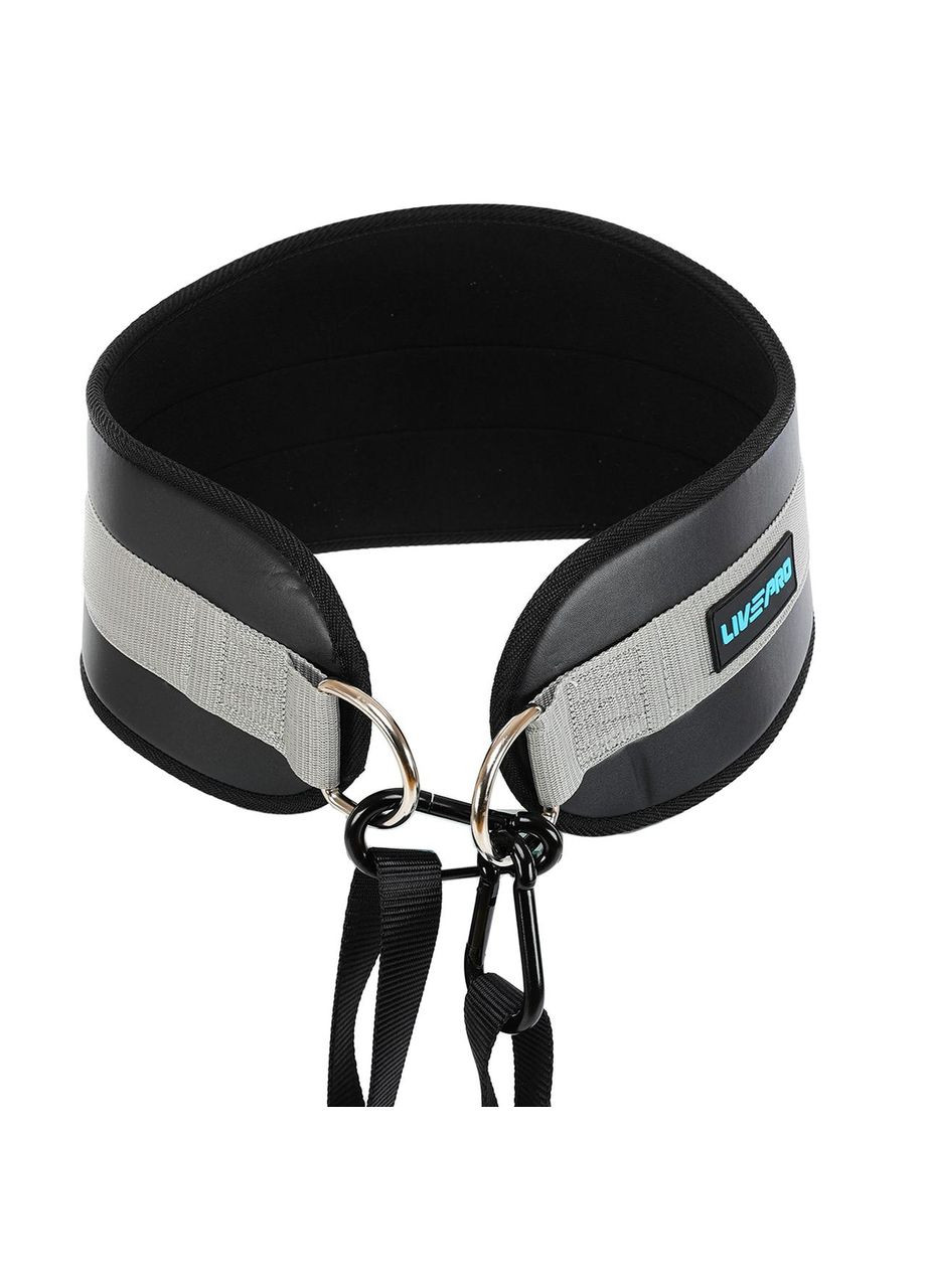 Пояс атлетический для обременения композитная кожа со стропой и карабином спинка 19см LP8098 (PU, полиэстер, EVA, LiveUp (361439925)