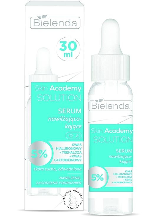 Зволожуюча і заспокійлива сироватка Skin Academy Solutions Moisturizing and Soothing Serum 30ml (1339246-7425440) Bielenda (368613884)