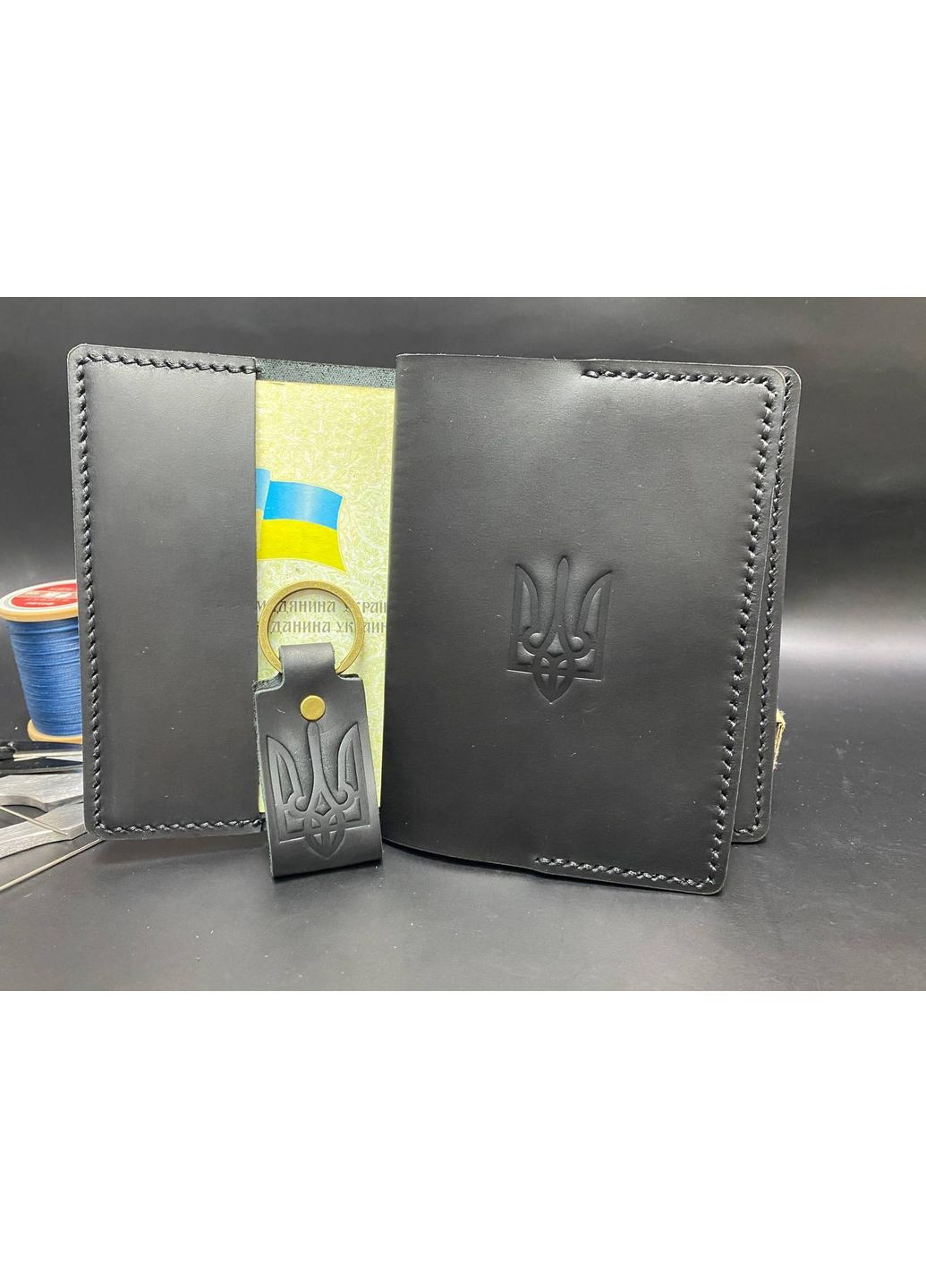 Обложка для паспорта из натуральной кожи. Черный Цвет No Brand (356508831)