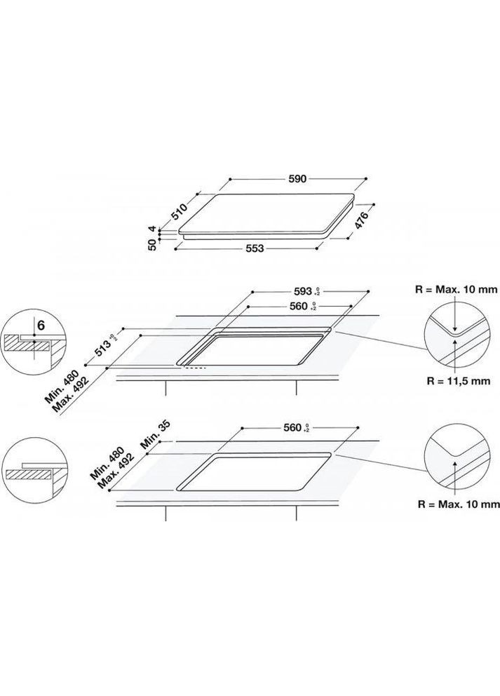 Варочная поверхность электрическая WL S7960 NE WHIRLPOOL (337319471)