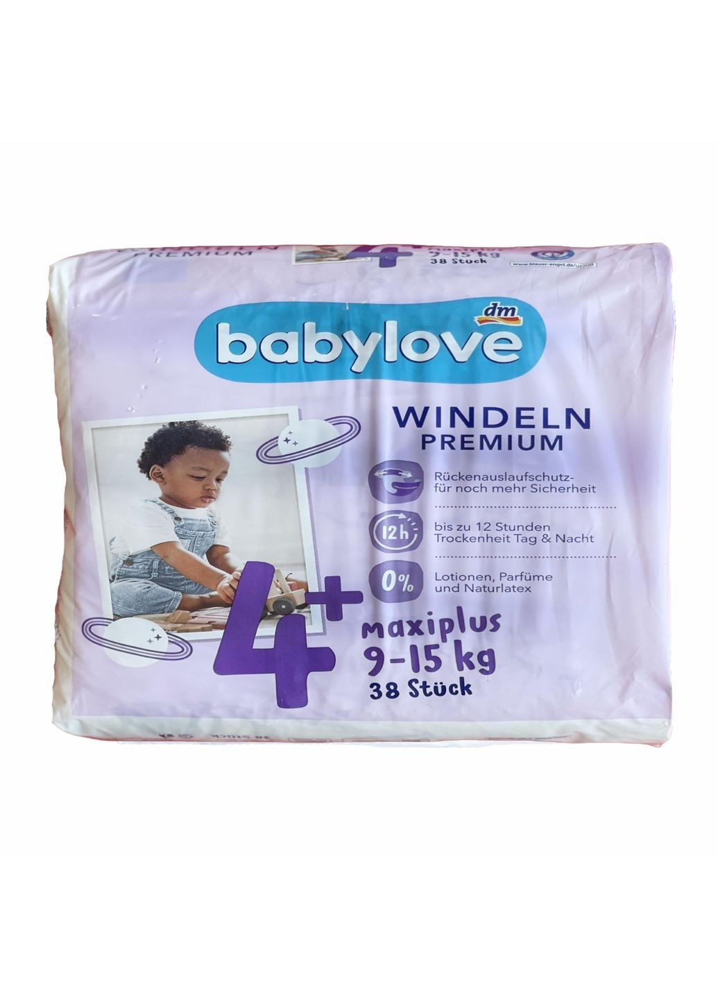 Подгузники Premium 4+ Maxi Plus (9-15 кг) 76 шт BabyLove (369144183)