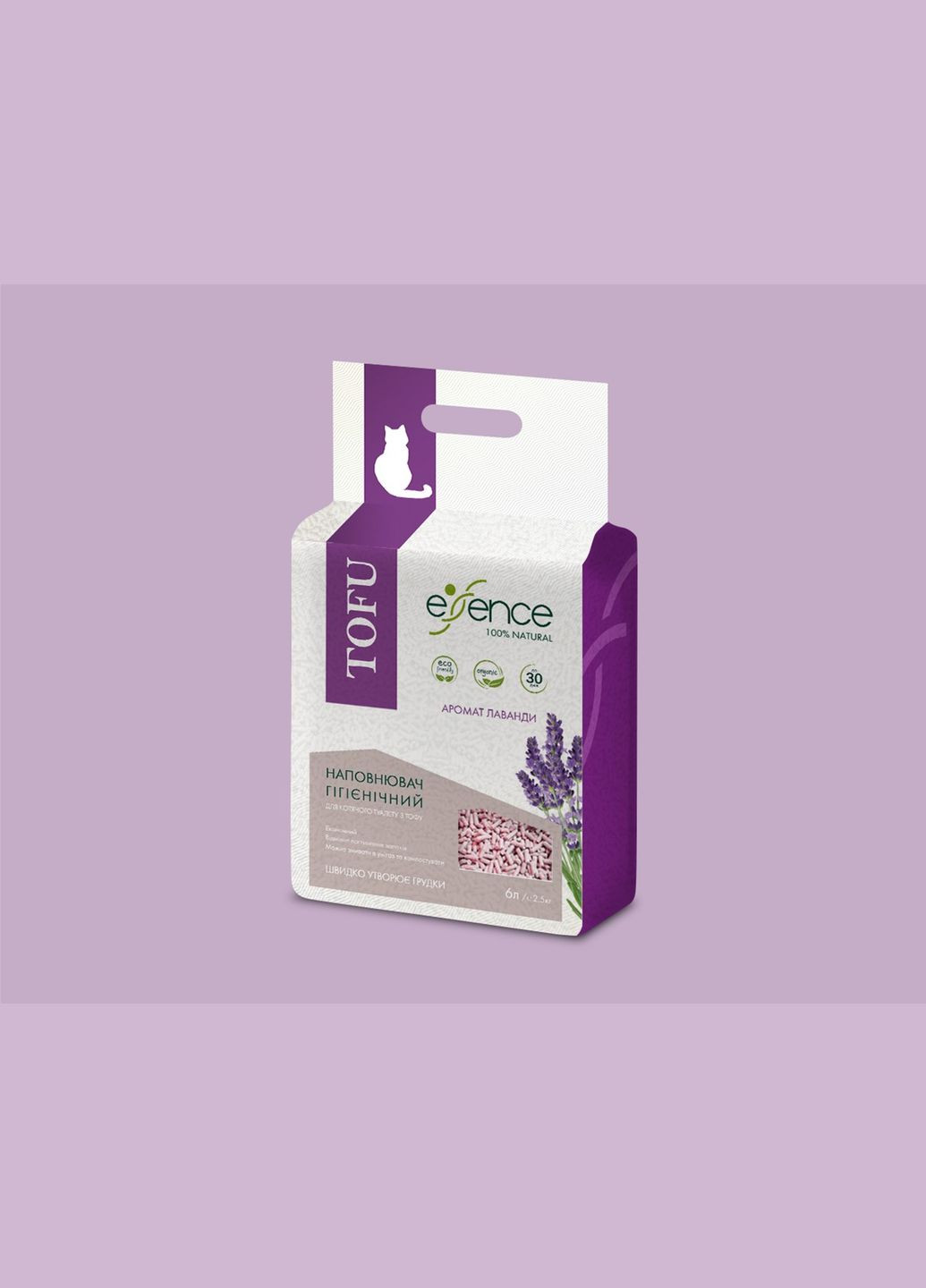 Наполнитель для кошачьего туалета из тофу с ароматом лаванды 6 л (4820261920024) Essence (308976789)