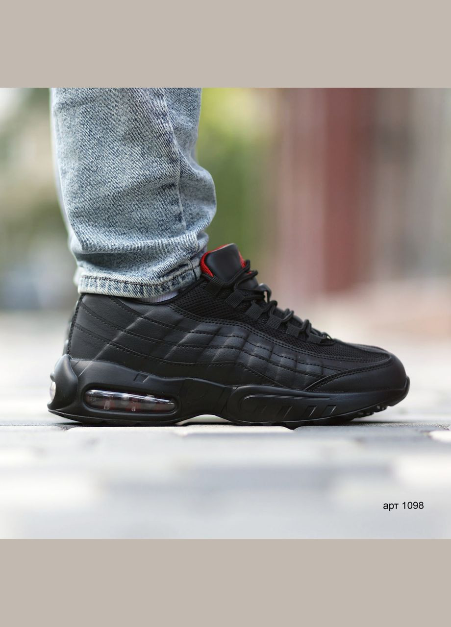 Черные демисезонные кроссовки мужские maxi95 black red Stilli Air Max 95