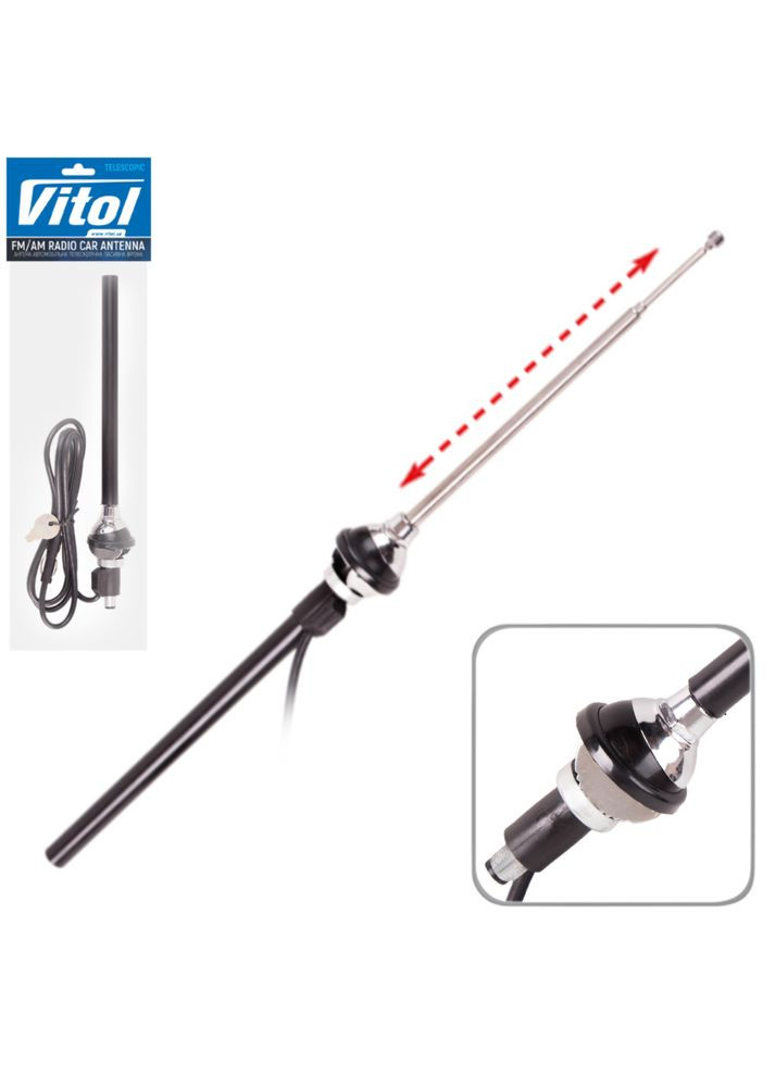 0-30° rubber passive flush-mounted antenna 4 sections 800 mm (61402) Vitol (345122128)