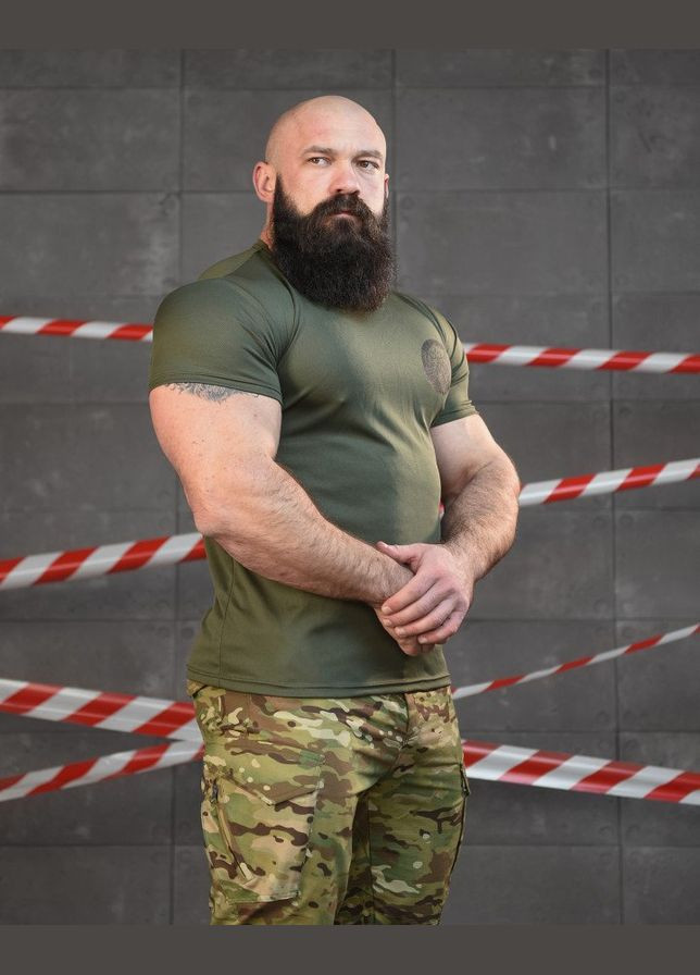 Тактическая потоотводящая футболка с принтом олива No Brand (321903780)