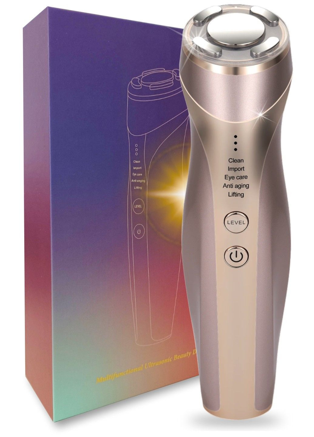 Масажер мікрострумовий RF + EMS + ультразвук + LED антивіковий догляд, омолодження & відновлення шкіри обличчя Beperfect MISMON MS-318C (297669211)