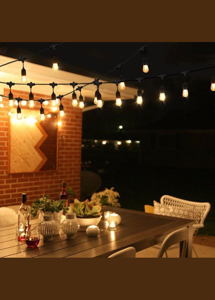 Вулична гірлянда з ретро лампами LED Edison 10шт Solar на сонячній батареї, та можливістю підзарядки від мережі SunLamp (304425749)