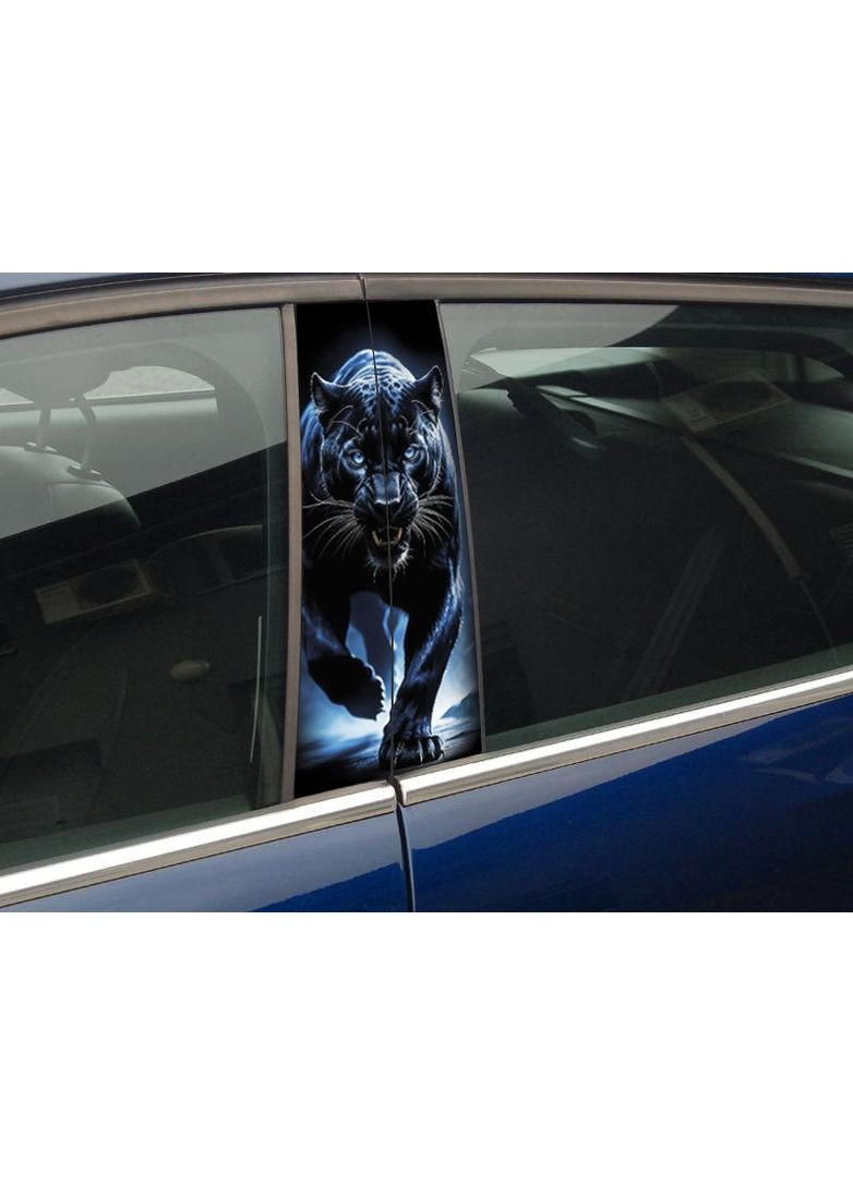 Наклейки на стійки дверей авто 3D TUNING STUDIO Пантера леопард 500х220х0.15мм=2штуки No Brand (362499154)