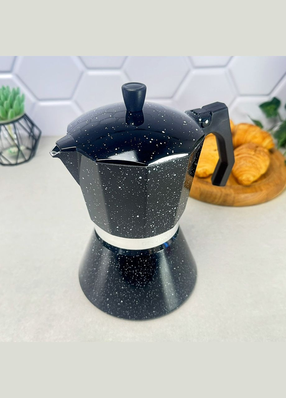 Чёрная гейзерная кофеварка 3 порций 150 мл Ofenbach (307288736)