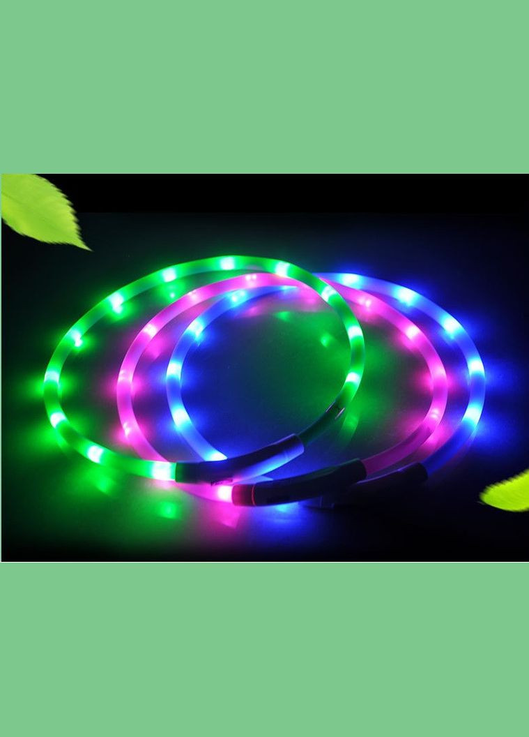 LED нашийник світлодіодний для собак з USB зарядкою 5070 см Білий No Brand - (323232685)