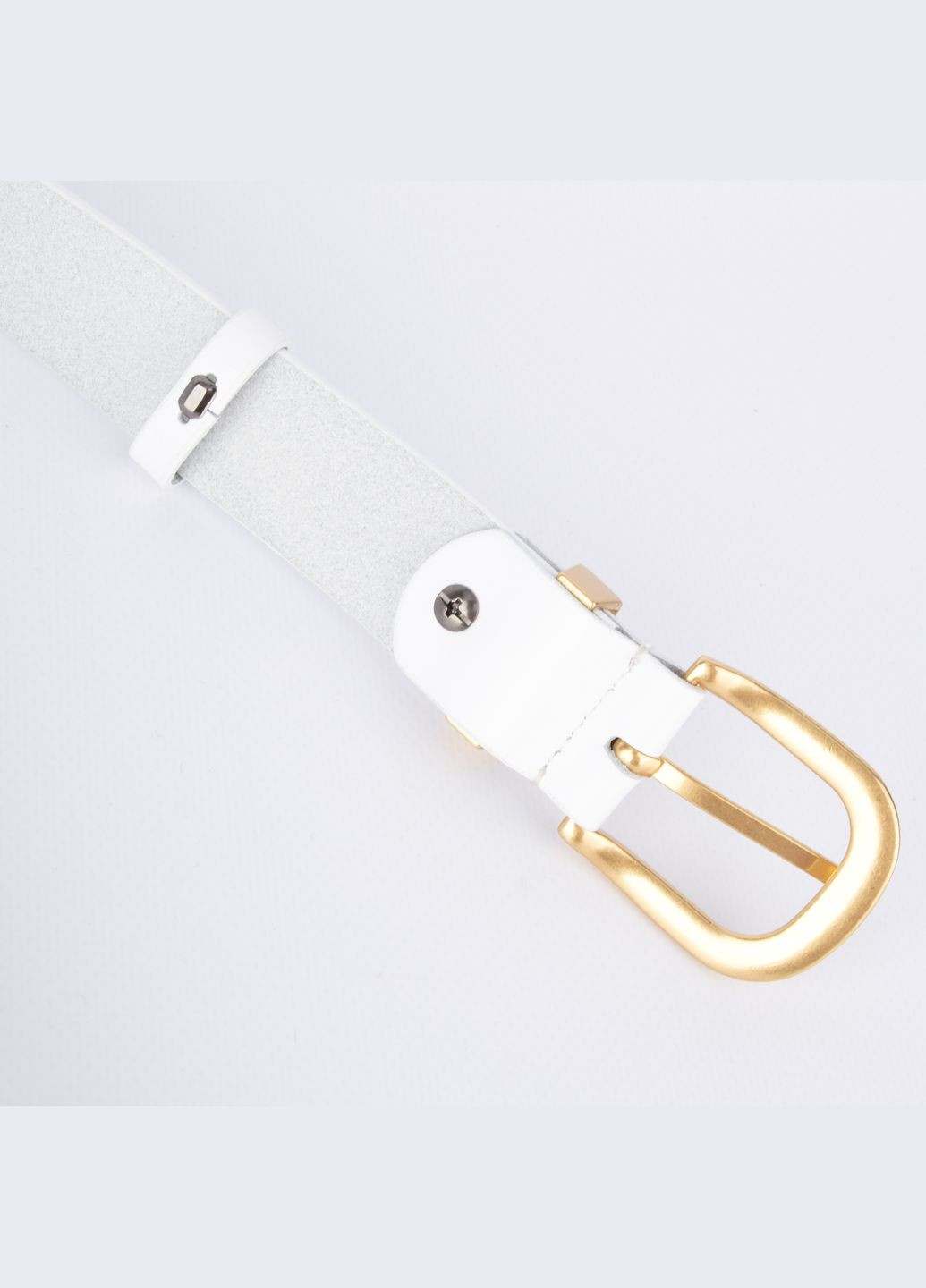Ремень женский кожаный HC-3092 gold (130 см) белый с золотой пряжкой HandyCover (326585357)
