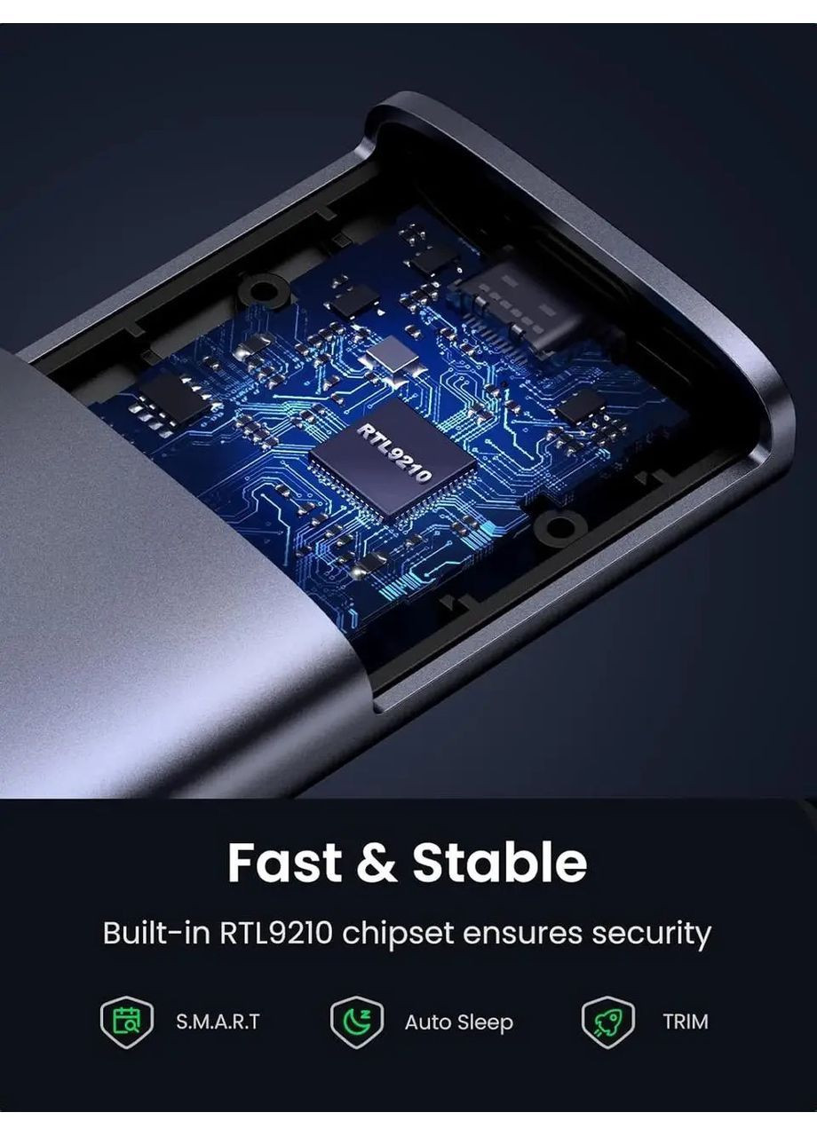 Внешний корпус карман для жесткого диска SSD M.2 NVME CM767 10 Гбит/с USB C 3.2 Gen 2 Ugreen (365301547)