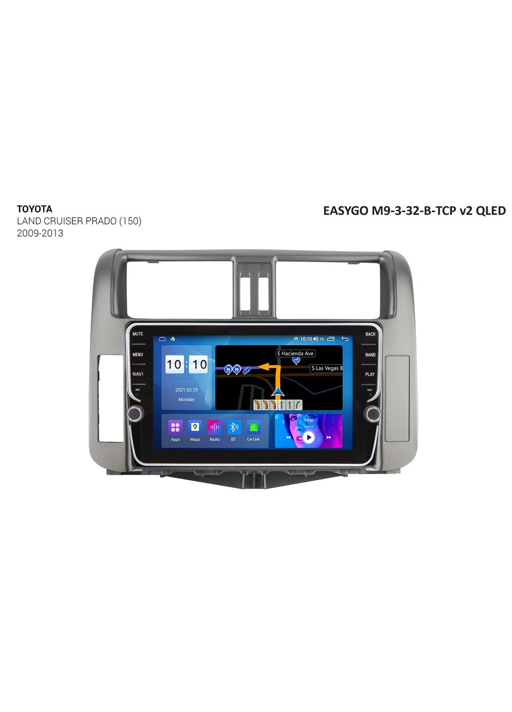 Штатна автомагнітола M9-3-32-B-TCP v2 QLED Toyota Land Cruiser Prado (150) EasyGo (360562786)