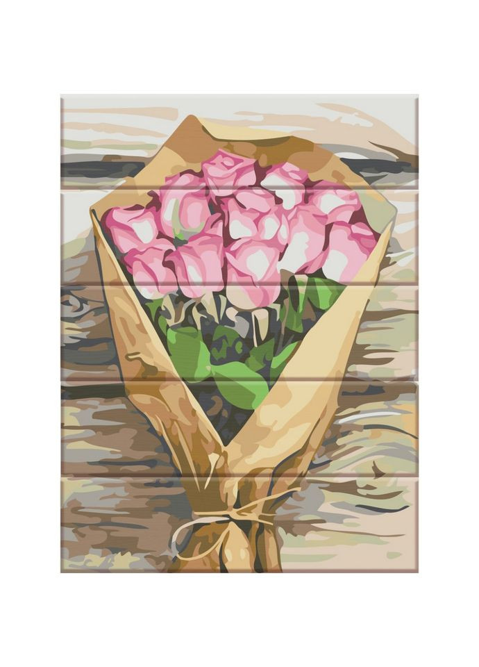 Картина по номерам по дереву "Букет розовых роз" ASW151 Art Story (302713460)