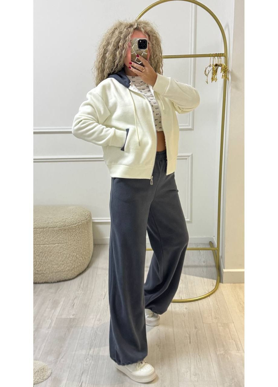 Костюм женский теплый флисовый брюки на затяжках и кофта No Brand (367737113)