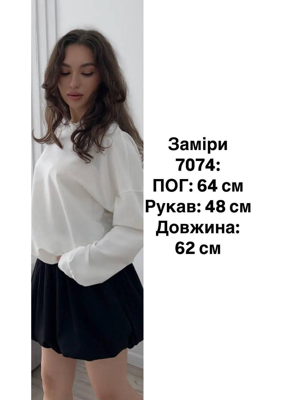 Графитовый женский свитшот оверсайз из высококачественной турецкой ткани Україна (351480323)