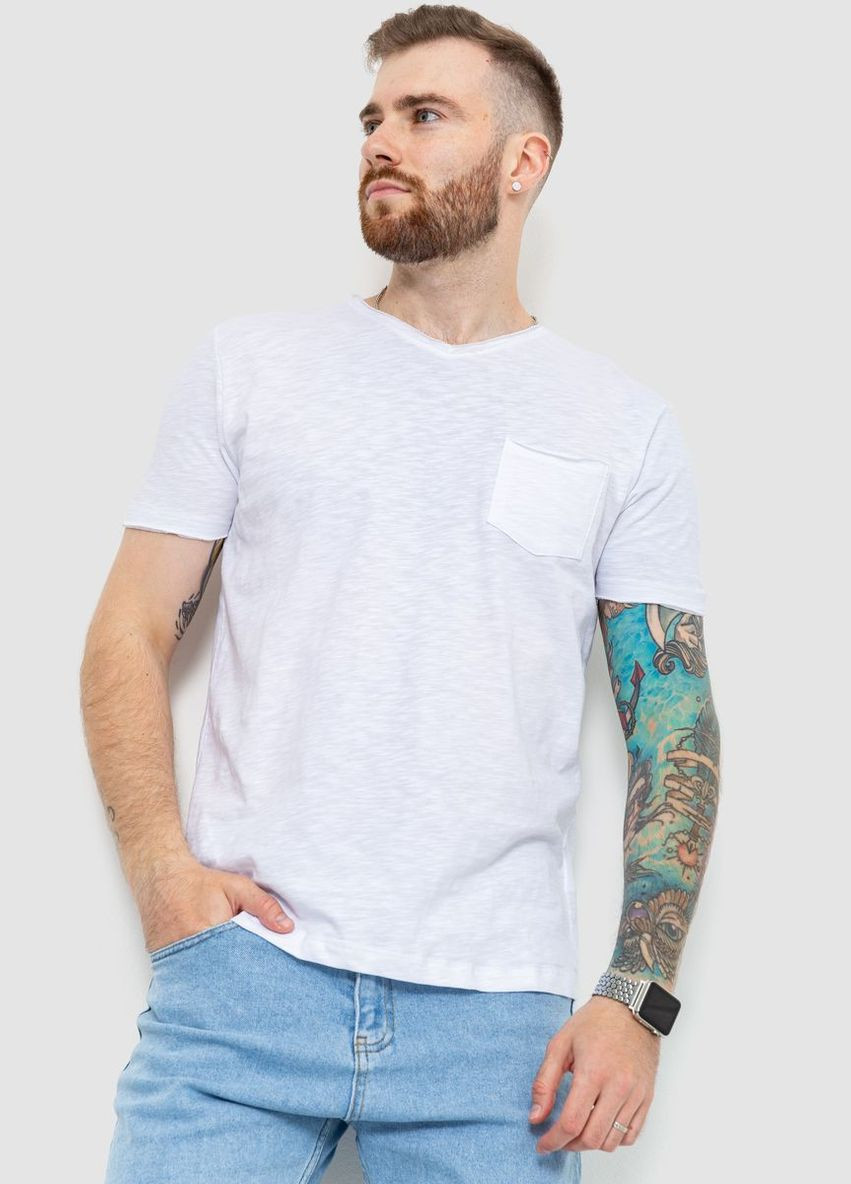 Белая футболка мужская с карманом, цвет черный, Ager