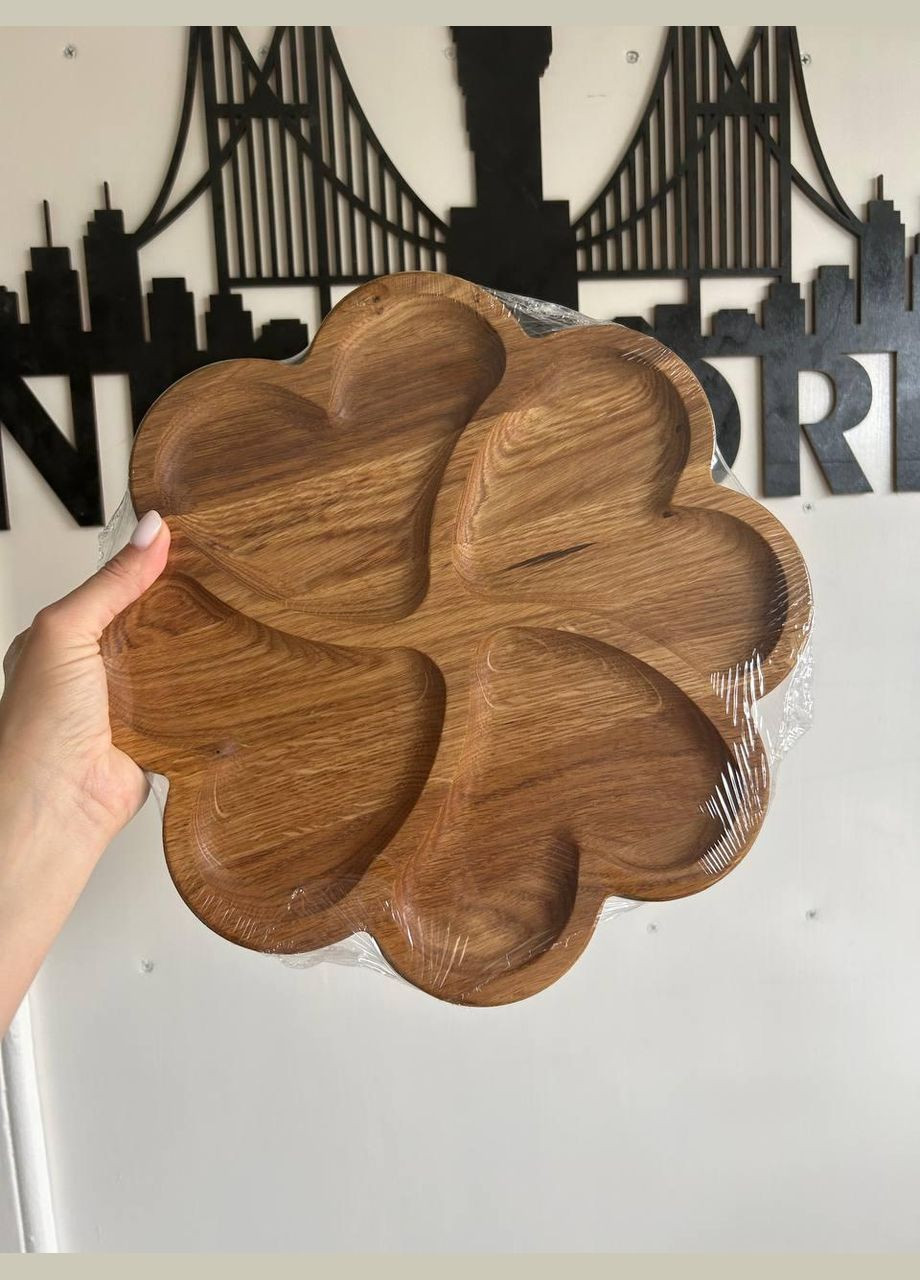 Менажница дерев'яна секційна на 4 секції (Матеріал Дуб) 30 см. No Brand (330774672)