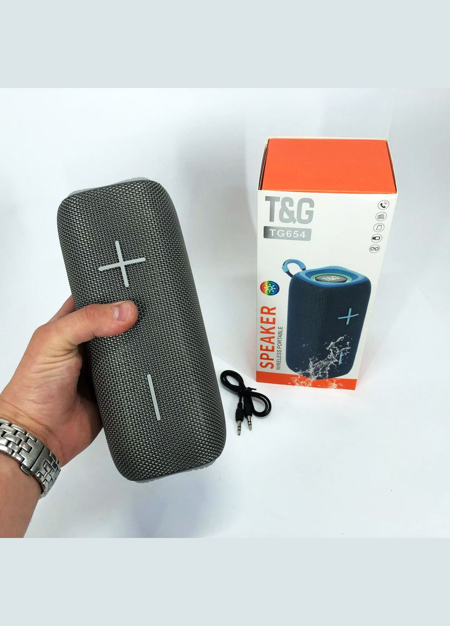 Портативна колонка Bluetooth TG654 8W з підсвічуванням, Бездротова колонка портативна потужна. Колір: сірий No Brand (359474446)