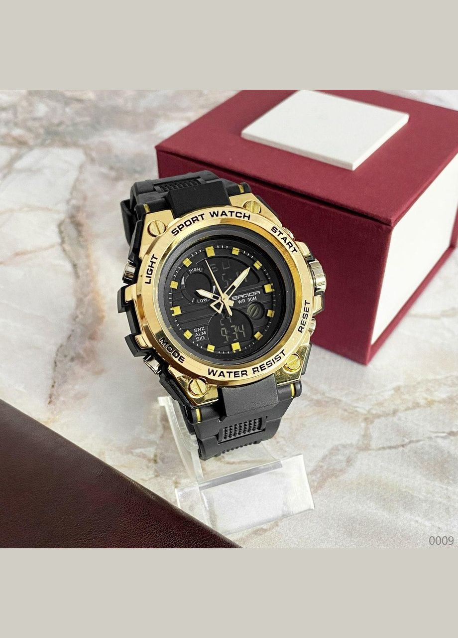 739 Black-Gold кварцевый спортивный, сasual Sanda (324214326)