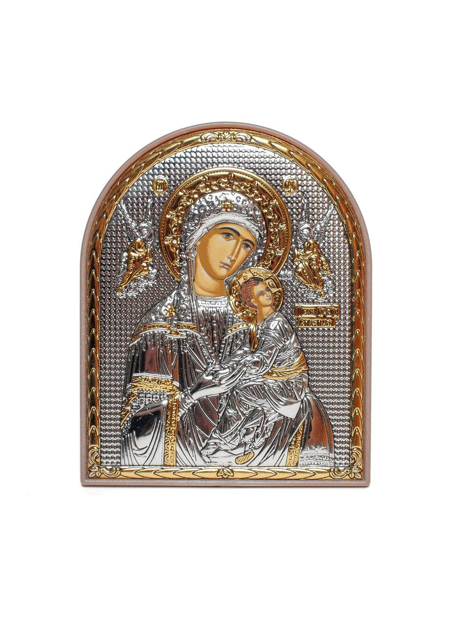 Страстная Икона Божией Матери 8,5х15,5см арочной формы на пластиковом киоте Silver Axion (265446305)