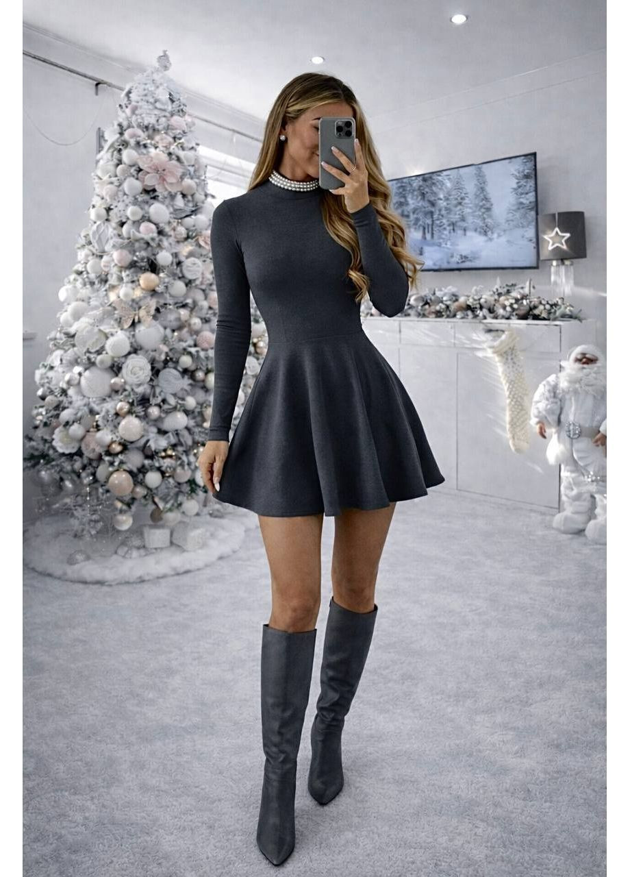 Графітова святковий, кежуал, коктейльна, вечірня жіноча сукня святкова а-силует Style Point однотонна