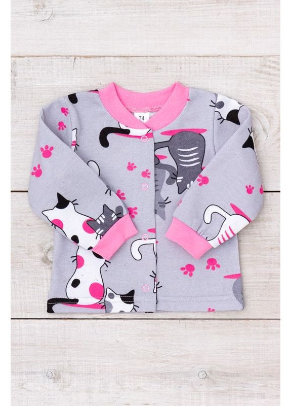 Утеплена кофточка ясельна для дівчинки з принтом на кнопках (p-3149) Носи своє (363260372)