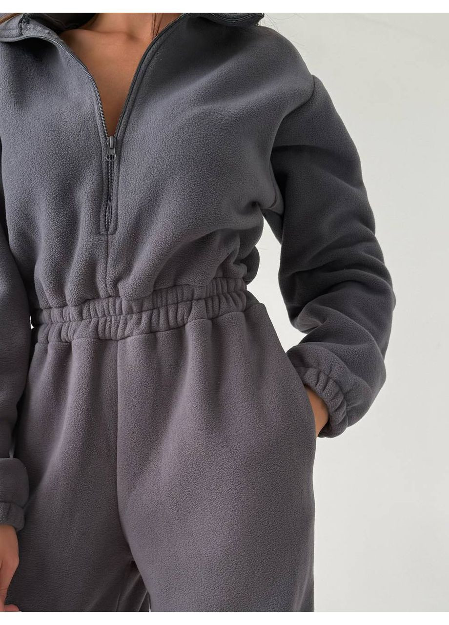 Комбінезон стильний двосторонній фліс,блискавка на грудях Україна графітовий