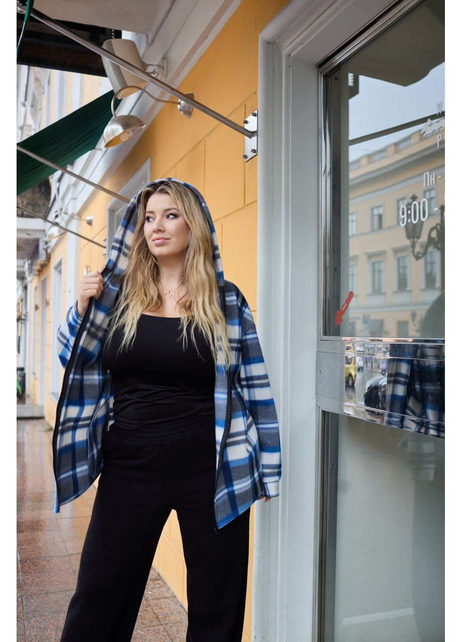 Голубой кэжуал рубашка в клетку Idiali с длинным рукавом